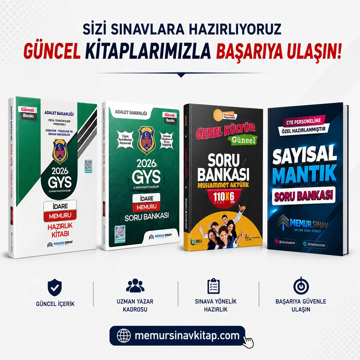 2026 CTE GYS İDARE MEMURU HAZIRLIK KİTABI + SORU BANKASI 4'LÜ SET