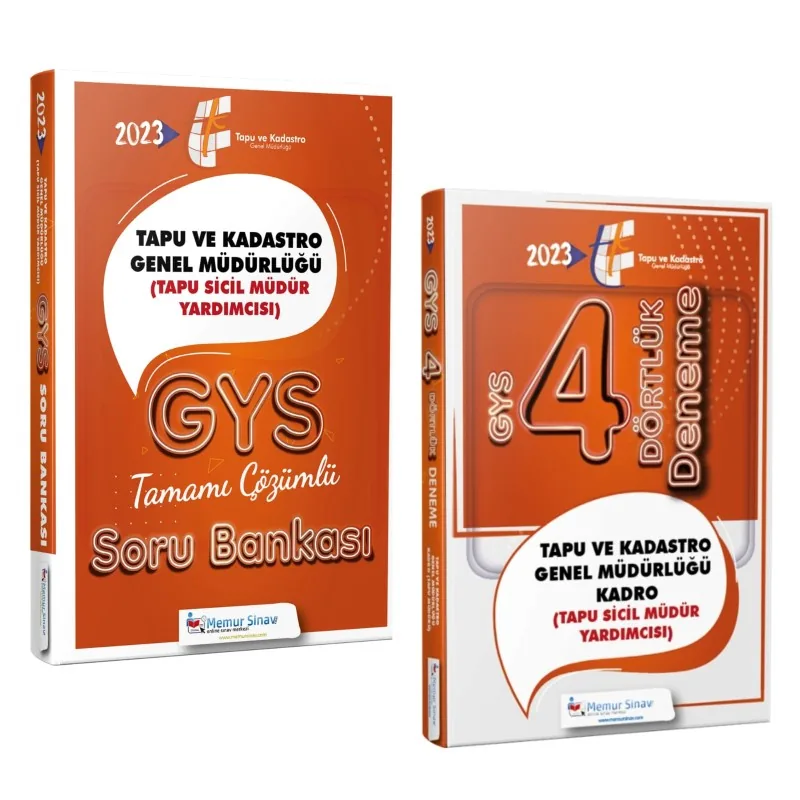 2023 Tapu Sicil Müdür Yardımcısı GYS 2'li Set 4'lü Deneme + Soru Bankası