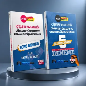 2026 İÇİŞLERİ BAKANLIĞI GYS VE ÜNVAN DEĞİŞİKLİĞİ İLÇE NUFÜS MÜDÜRÜ 2'Lİ SET( SORU BANKASI + 5'Lİ DENEME)