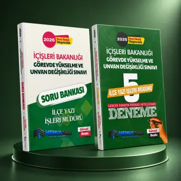 2026 İÇİŞLERİ BAKANLIĞI GYS VE ÜNVAN DEĞİŞİKLİĞİ İLÇE YAZI İŞLERİ MÜDÜRÜ 2'Lİ SET( SORU BANKASI + 5'Lİ DENEME)