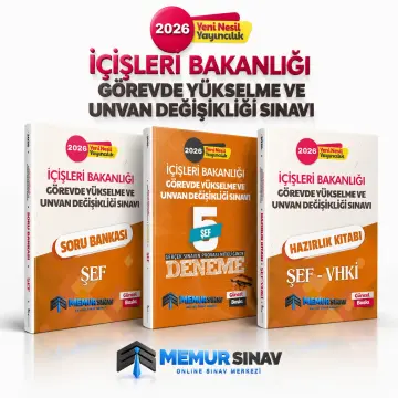 2026 İÇİŞLERİ BAKANLIĞI GYS VE ÜNVAN DEĞİŞİKLİĞİ ŞEF 3'LÜ SET (VHKİ Konu Anlatım - Soru Bankası - Deneme)