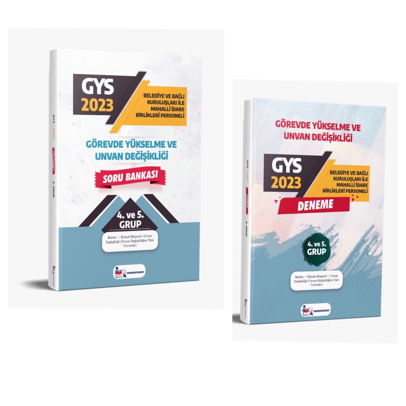 2023 Yerel Yönetimler 4. ve 5. Grup 2'li SET GYS Soru Bankası ve Deneme SETİ (Müdür, Hukuk Müşaviri, Unvan Değişikliğine Tabii Unvanlar)