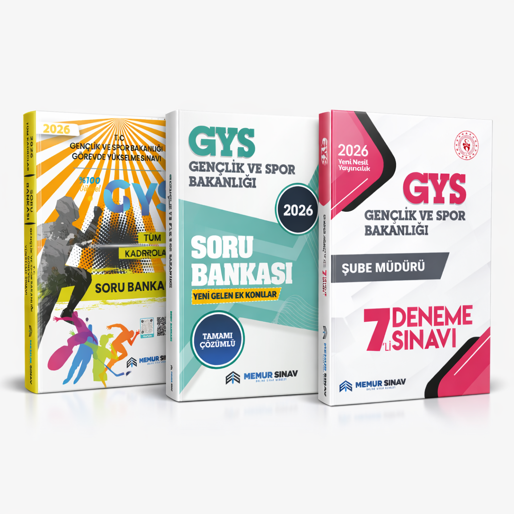 GSB GYS (ŞUBE MÜDÜRÜ) SORU BANKASI + DENEME + EK KONULAR SORU BANKASI
