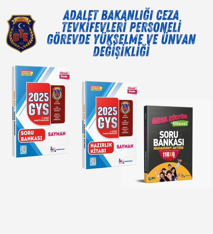 2025 CTE GYS SAYMAN HAZIRLIK KİTABI + SORU BANKASI 3'LÜ SET (GÜNCEL SORU BANKASI)