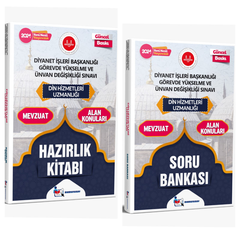 2024 DİB GYS Din Hizmetleri Uzmanlığı 2'Li Set (Hazırlık Kitabı + Soru Bankası)