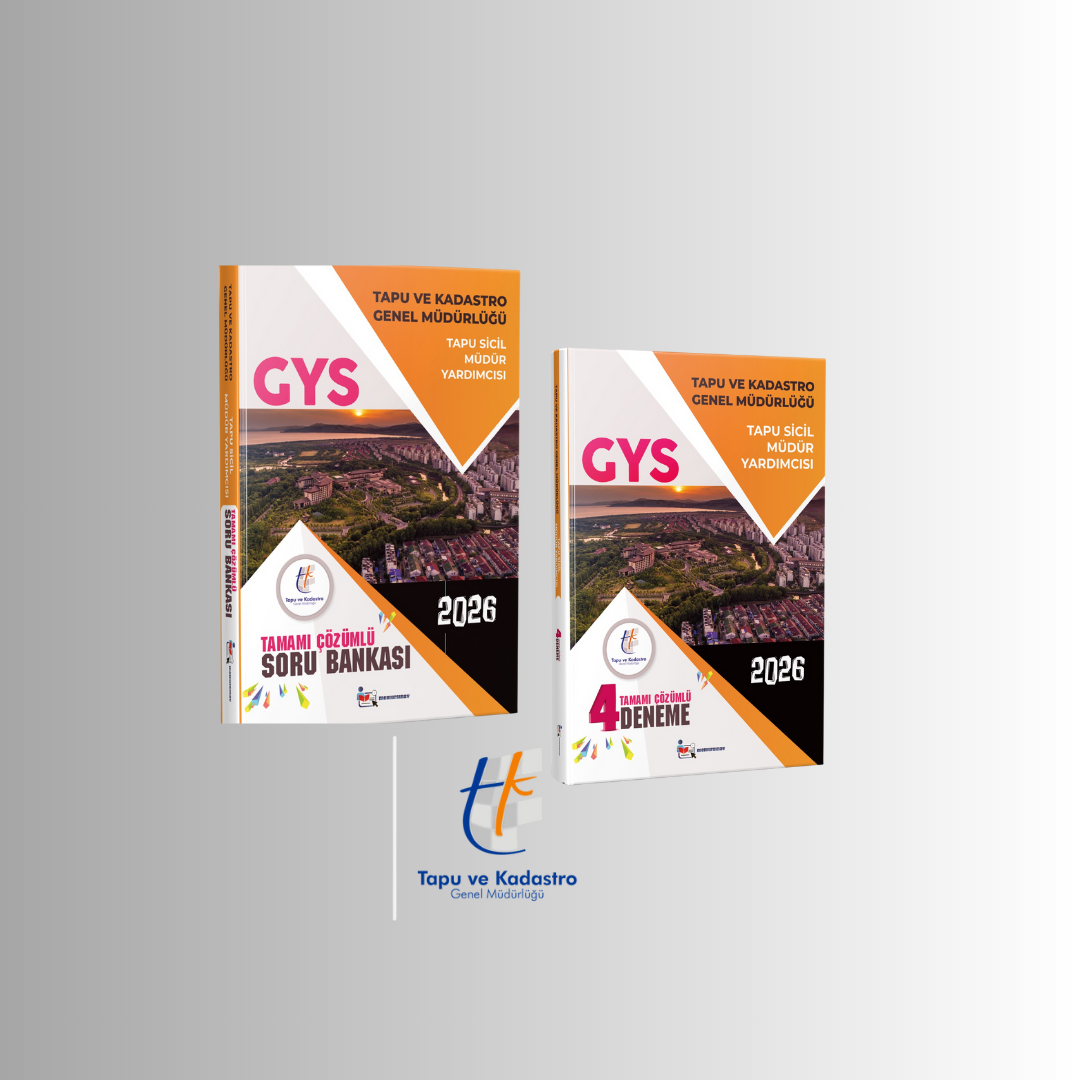 2025 Tapu Sicil Müdür Yardımcısı GYS 2'li Set 4'lü Deneme + Soru Bankası