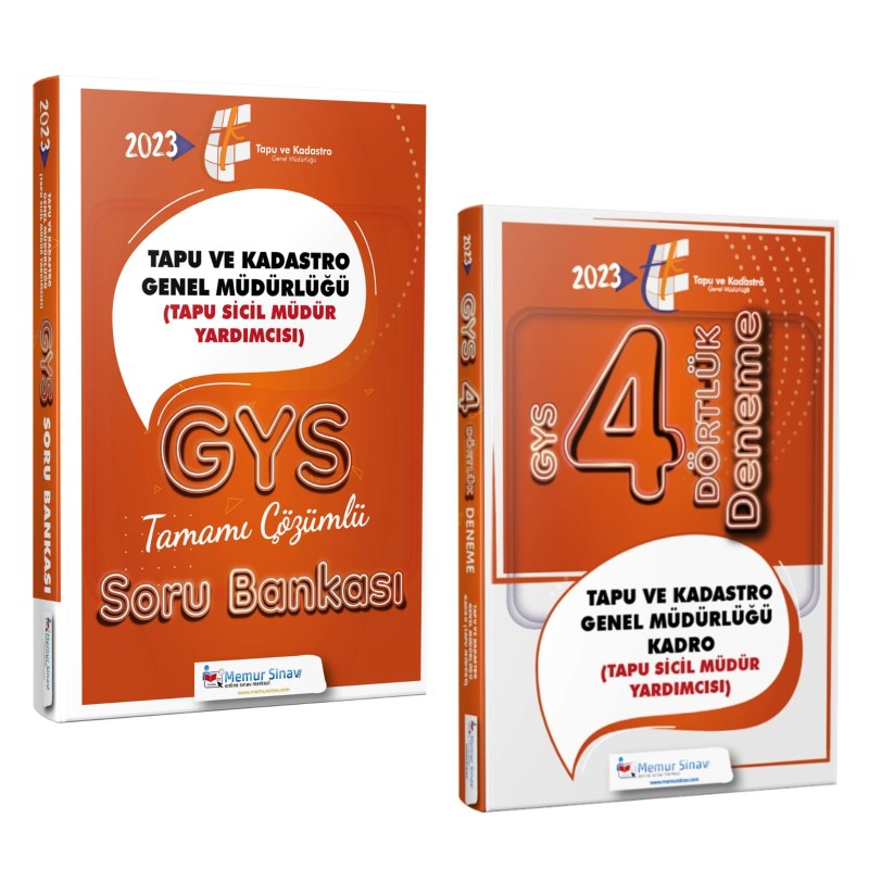 2023 Tapu Sicil Müdür Yardımcısı GYS 2'li Set 4'lü Deneme + Soru Bankası