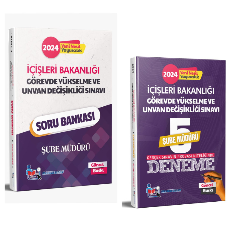 2024 İÇİŞLERİ BAKANLIĞI GYS VE ÜNVAN DEĞİŞİKLİĞİ ŞUBE MÜDÜRÜ 2'Lİ SET(SORU BANKASI + 5'Lİ DENEME)